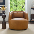Sillón giratorio moderno de cuero genuino de grano superior con cojín