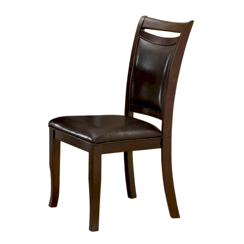 Modern Classic Espresso Leather Dining Chairs (Set of 2)