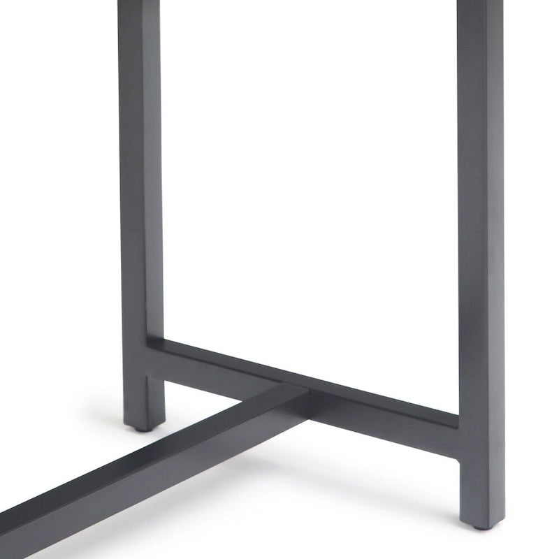 54-Inch Wide Industrial Console Table in Walnut Brown with 3 Drawers