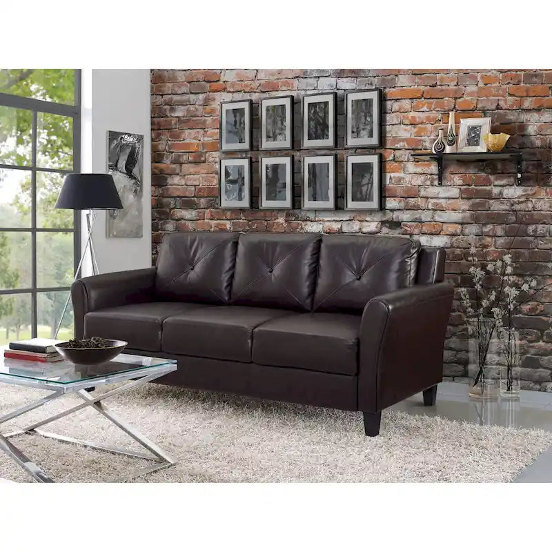 iLounge Harvard Faux Leather Sofa