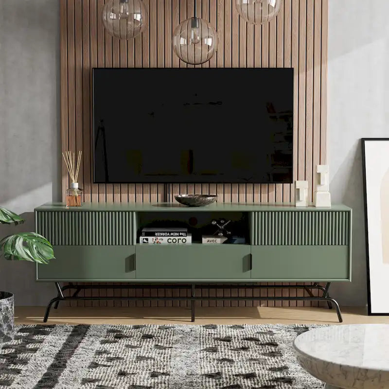 Modern 60-Inch 3-Drawer Media Cabinet TV Stand with Cable Management