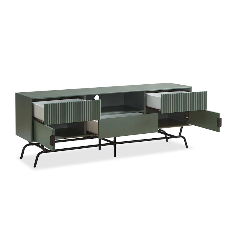 Modern 60-Inch 3-Drawer Media Cabinet TV Stand with Cable Management