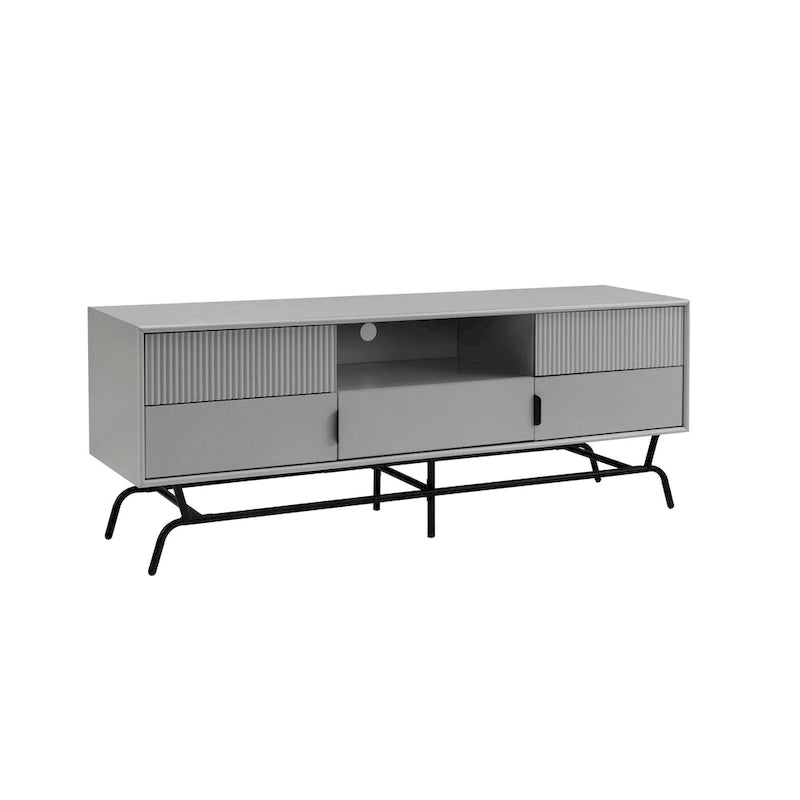 Modern 60-Inch 3-Drawer Media Cabinet TV Stand with Cable Management