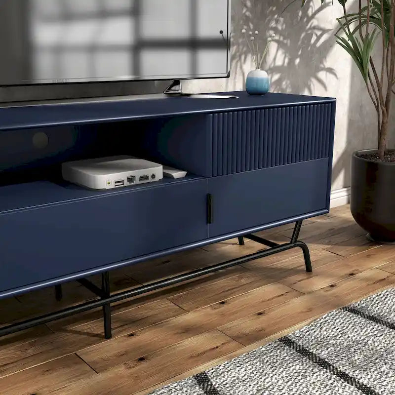 Modern 60-Inch 3-Drawer Media Cabinet TV Stand with Cable Management