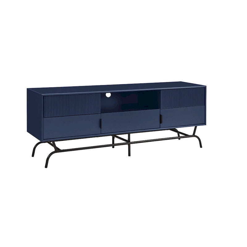 Modern 60-Inch 3-Drawer Media Cabinet TV Stand with Cable Management