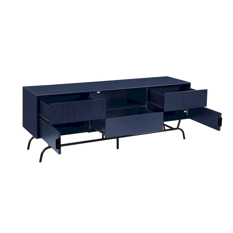 Modern 60-Inch 3-Drawer Media Cabinet TV Stand with Cable Management
