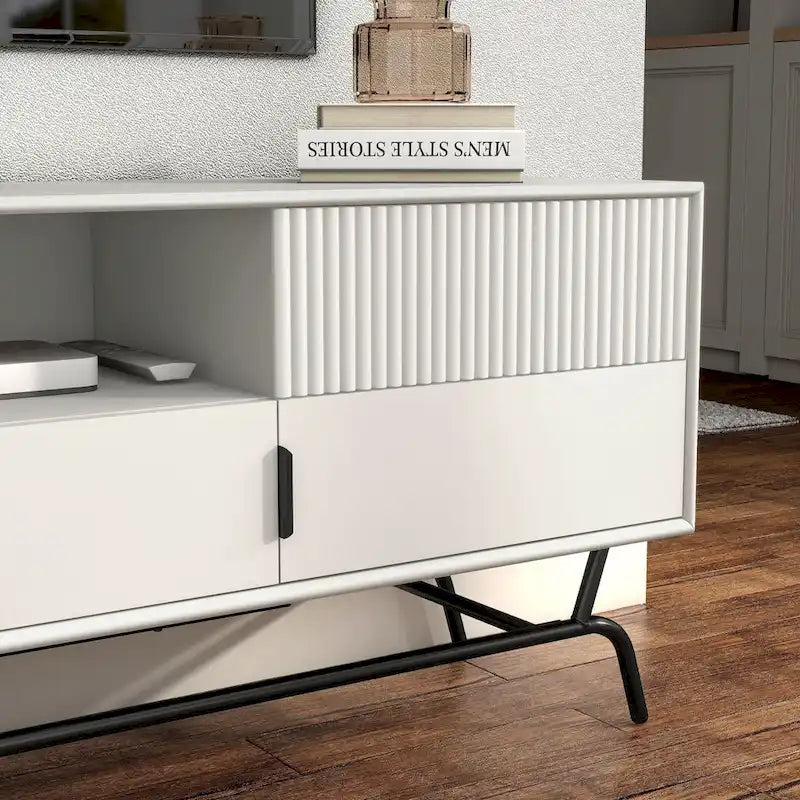 Modern 60-Inch 3-Drawer Media Cabinet TV Stand with Cable Management