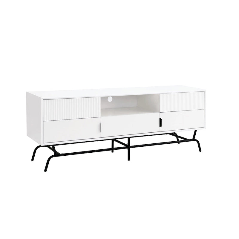 Modern 60-Inch 3-Drawer Media Cabinet TV Stand with Cable Management