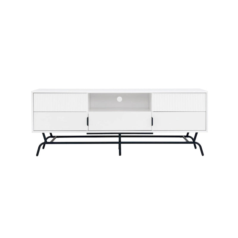 Modern 60-Inch 3-Drawer Media Cabinet TV Stand with Cable Management