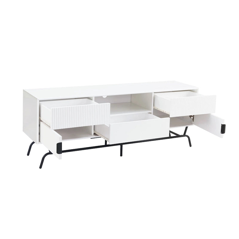 Modern 60-Inch 3-Drawer Media Cabinet TV Stand with Cable Management