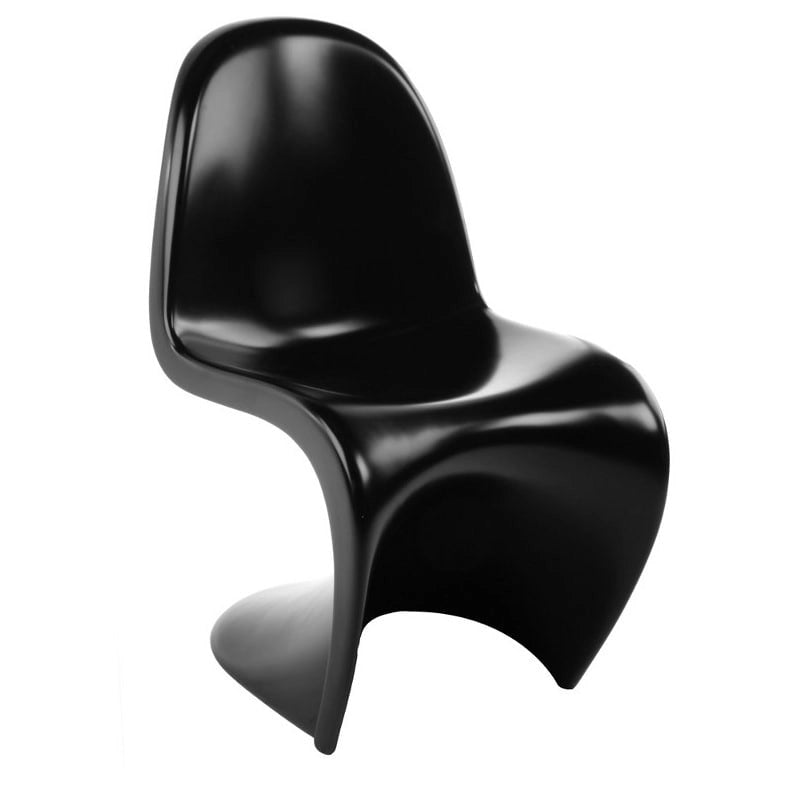 Shiny Finish Dining Chair Set of 4 Ergonomic Polypropylene Seat