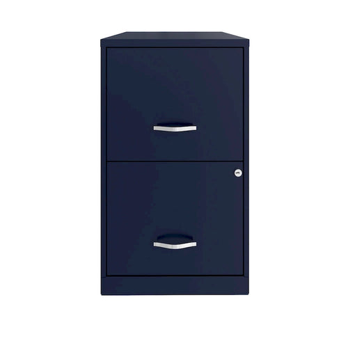18-Inch 2-Drawer Metal File Cabinet Navy Under-Desk Storage
