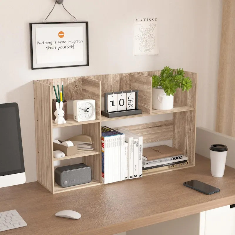 Multi-Unit Desk Organizer Storage Rack Book Shelf for Office Home and Bathroom