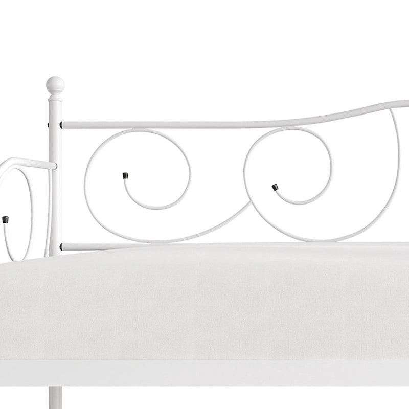 Contemporary Twin Size Metal Daybed with Finial Detail and Storage