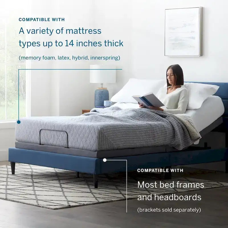 Deluxe Adjustable Bed Base with Wireless Remote and Smart App