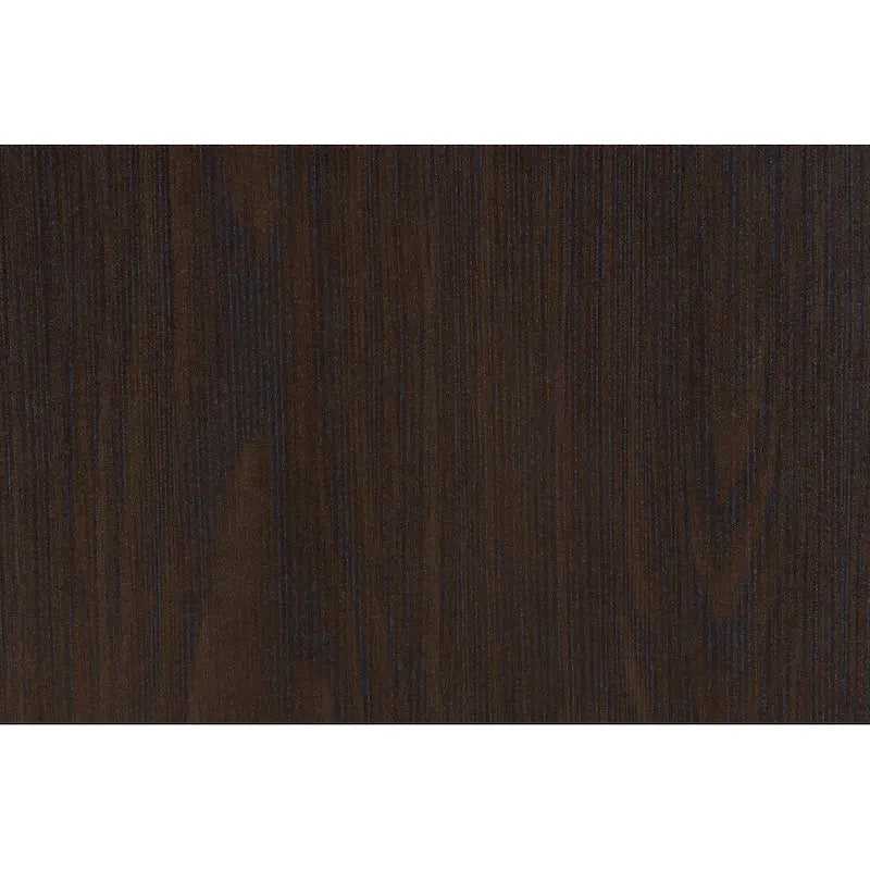 Modern Writing Desk with Drawers Espresso Wood Grain Steel Frame