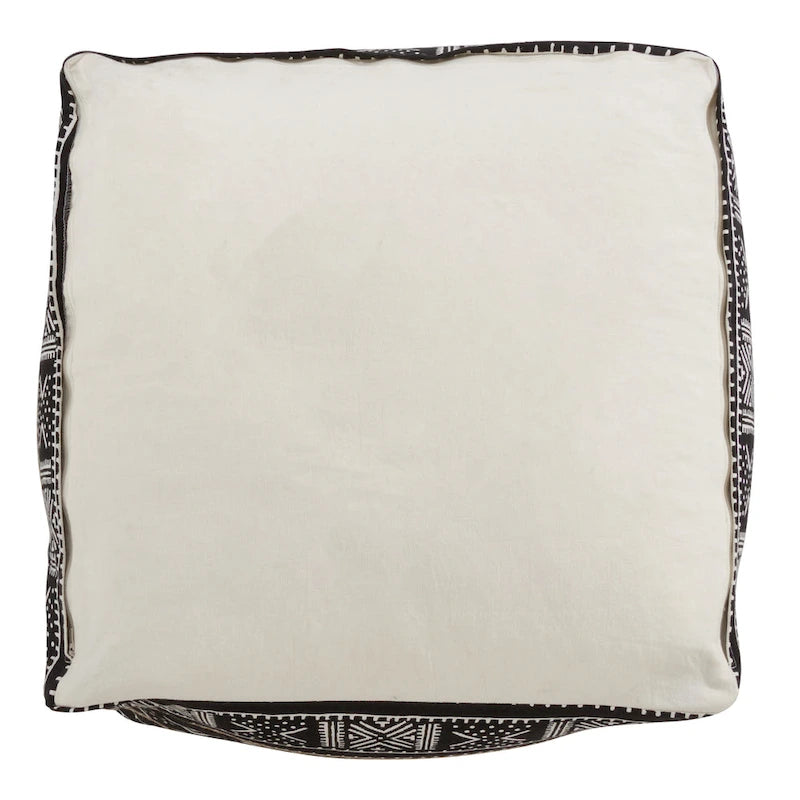 Bodenpouf mit dunklem Mudcloth-Muster