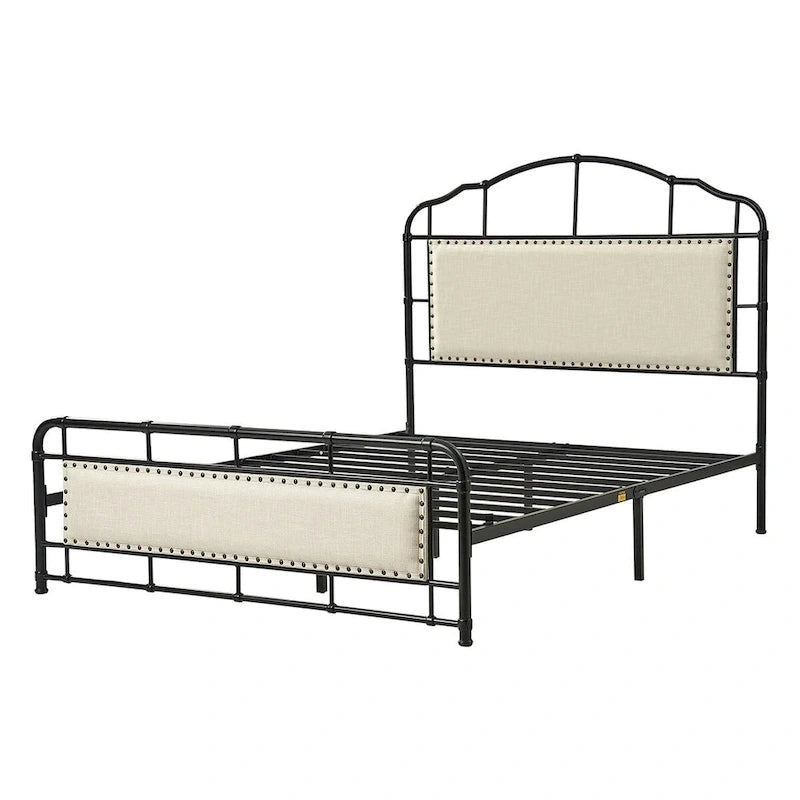 Industrial 62 High Headboard Platform Metal Bed Frame Queen Full Size