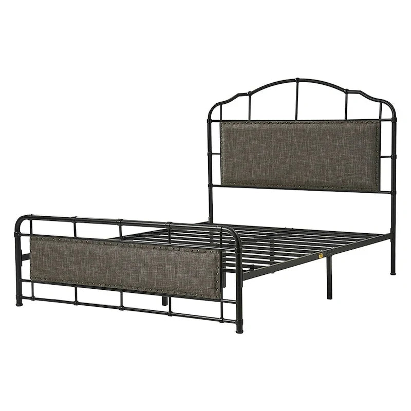 Industrial 62 High Headboard Platform Metal Bed Frame Queen Full Size