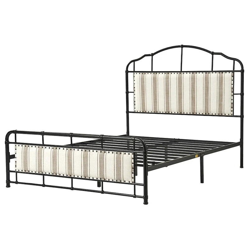 Industrial 62 High Headboard Platform Metal Bed Frame Queen Full Size