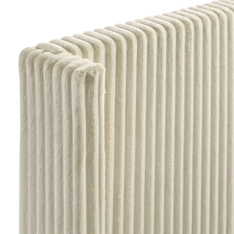 Wide Wale Corduroy Upholstery Panel Bed King Size Wing Back Headboard