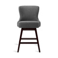 26 in. Faux Leather Upholstered Swivel Bar Stools Counter Height Set of 4