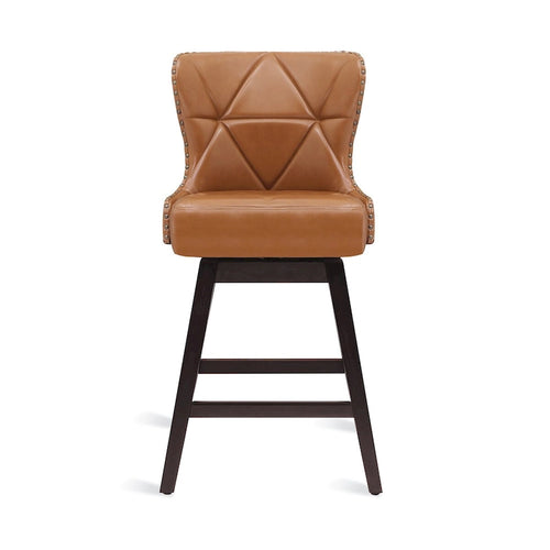 26 in. Faux Leather Upholstered Swivel Bar Stools Counter Height Set of 4
