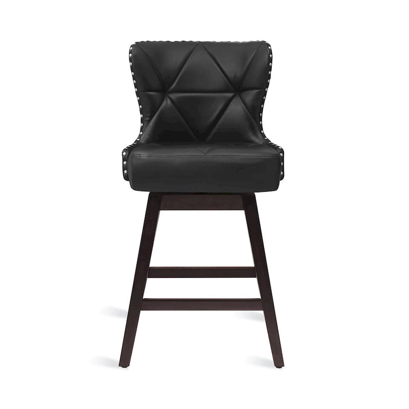 26 in. Faux Leather Upholstered Swivel Bar Stools Counter Height Set of 4