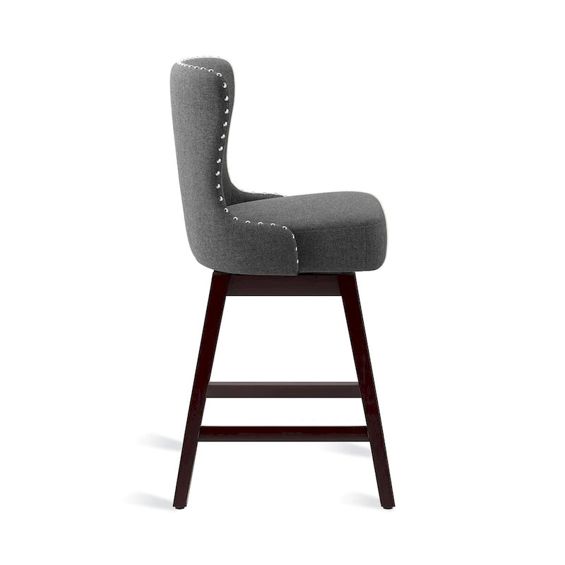 26 in. Faux Leather Upholstered Swivel Bar Stools Counter Height Set of 4