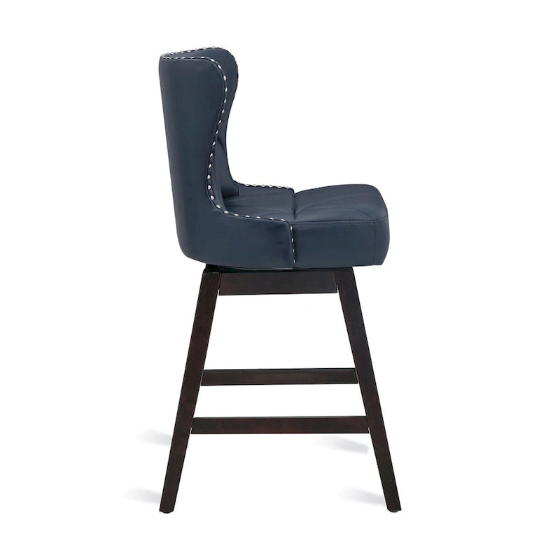 26 in. Faux Leather Upholstered Swivel Bar Stools Counter Height Set of 4