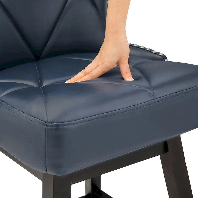 26 in. Faux Leather Upholstered Swivel Bar Stools Counter Height Set of 4