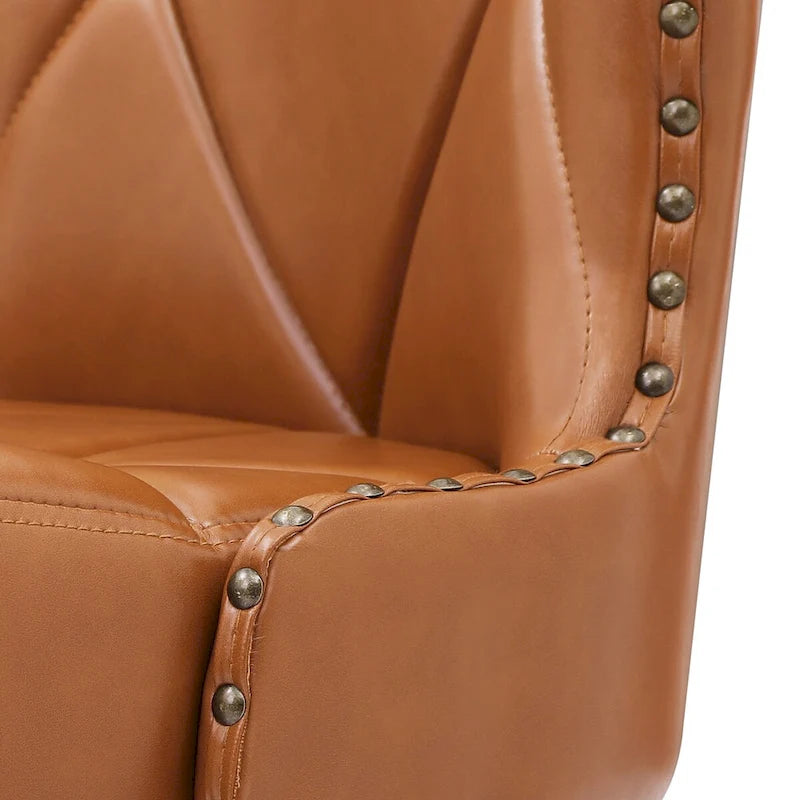 26 in. Faux Leather Upholstered Swivel Bar Stools Counter Height Set of 4