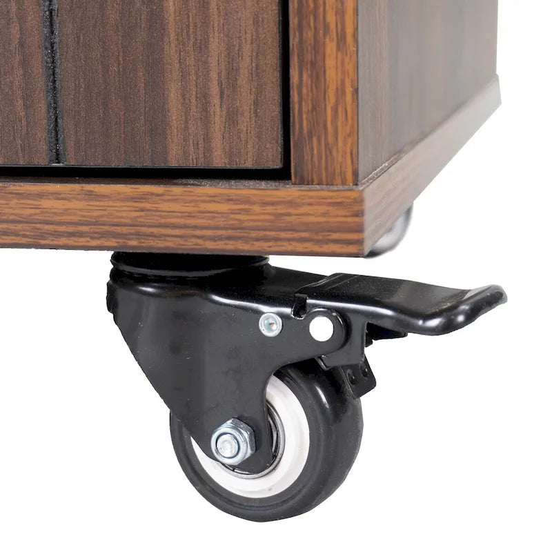 Isola da cucina con mobile contenitore per bidone della spazzatura e carrello da cucina con piano ribaltabile