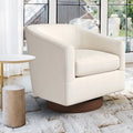 Fauteuil moderne de salon en bois rembourré, pivotant, style tonneau