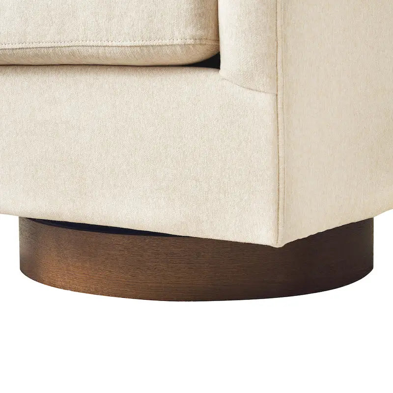 Fauteuil moderne de salon en bois rembourré, pivotant, style tonneau