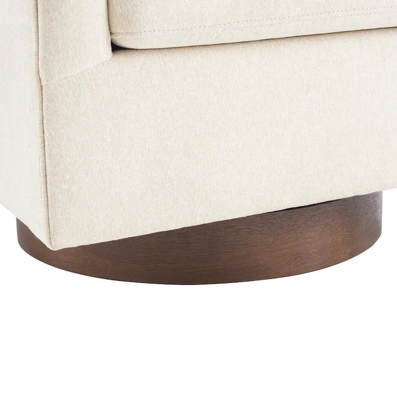 Fauteuil moderne de salon en bois rembourré, pivotant, style tonneau