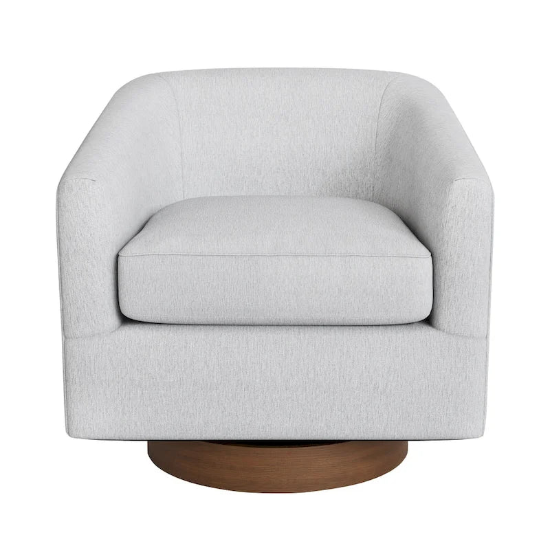 Fauteuil moderne de salon en bois rembourré, pivotant, style tonneau