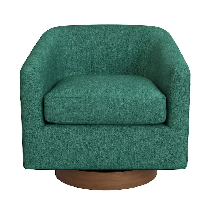 Fauteuil moderne de salon en bois rembourré, pivotant, style tonneau