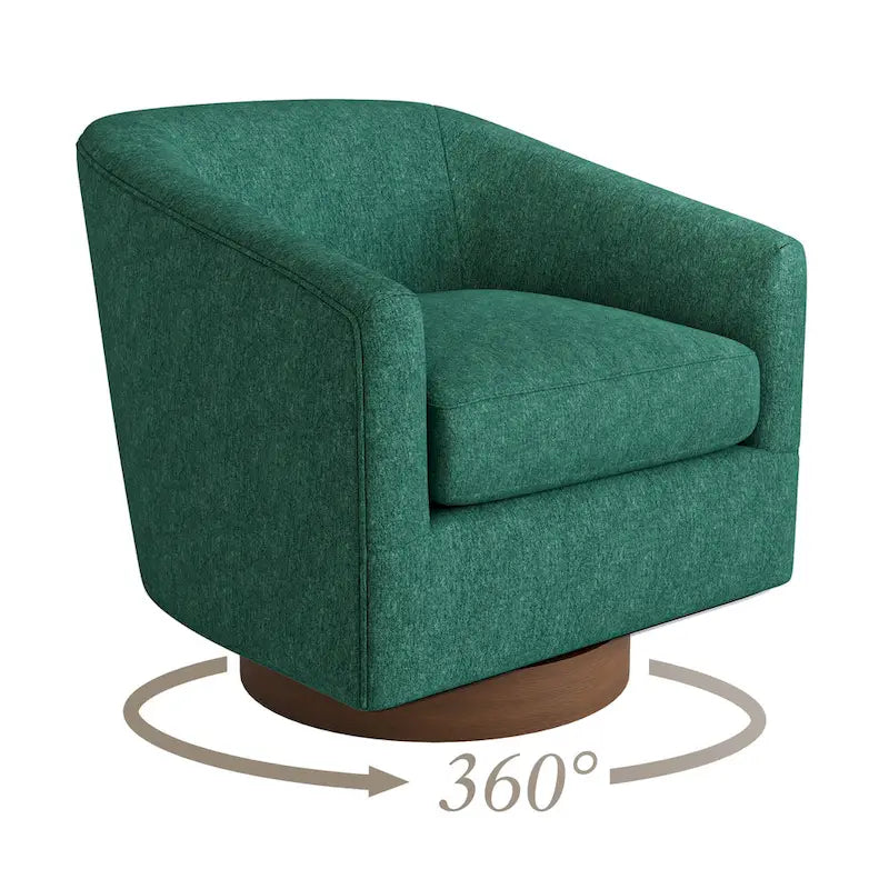 Fauteuil moderne de salon en bois rembourré, pivotant, style tonneau