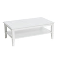 Coffee Table with Storage Shelf and Solid Wood Legs
