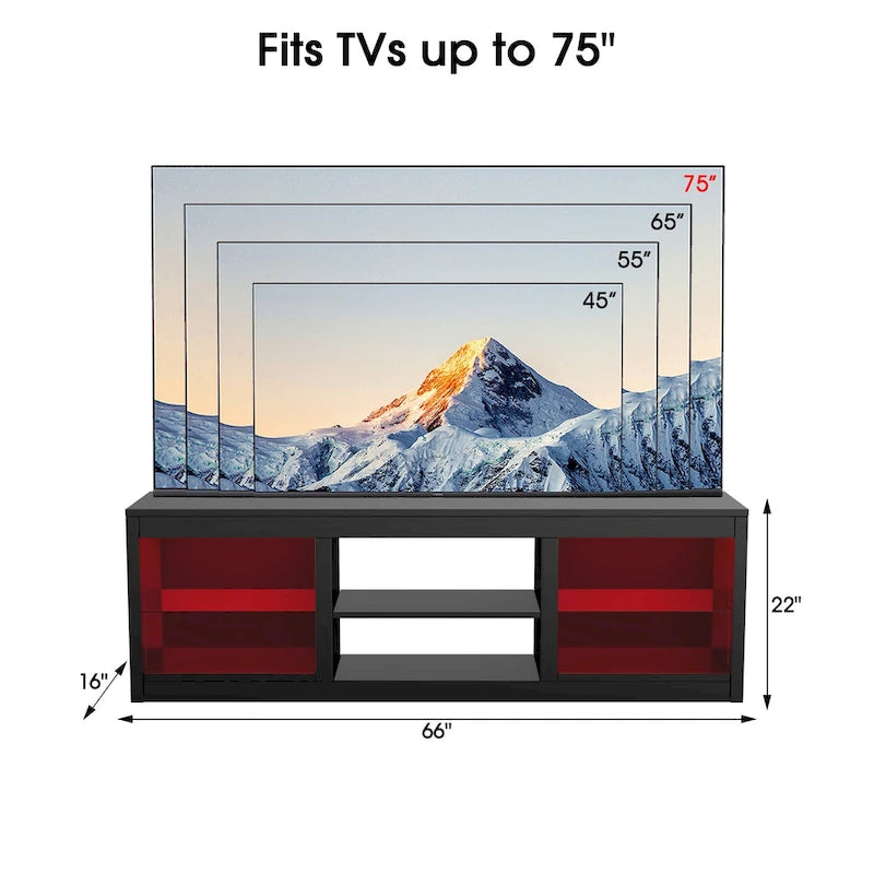 66-Inch Modern LED TV Stand Console Table for TVs up to 75 Inches