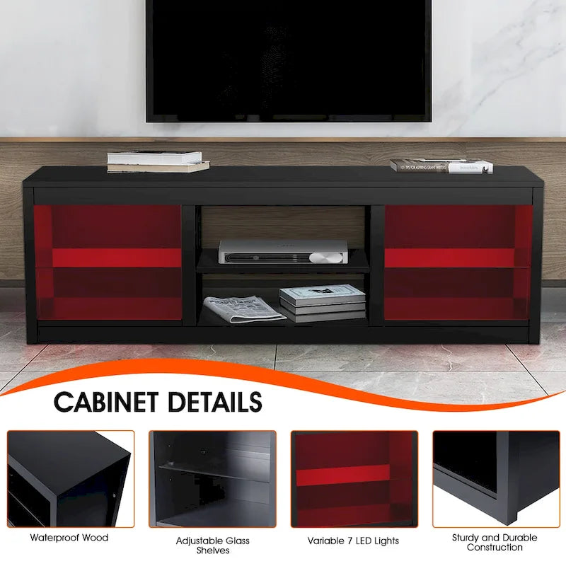 66-Inch Modern LED TV Stand Console Table for TVs up to 75 Inches
