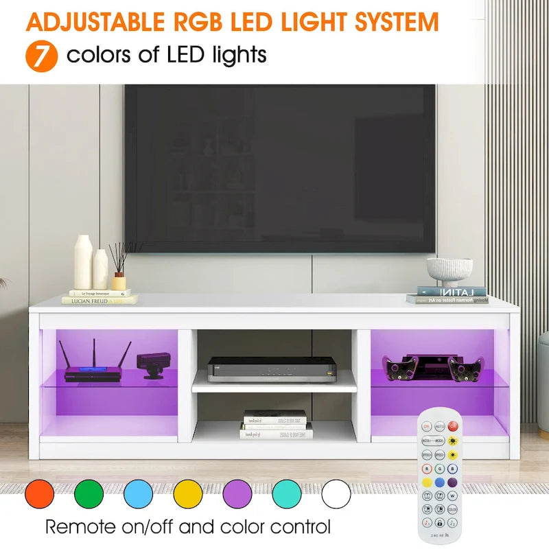 66-Inch Modern LED TV Stand Console Table for TVs up to 75 Inches