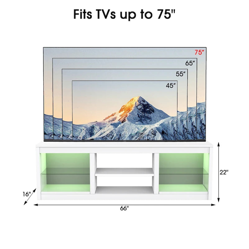 66-Inch Modern LED TV Stand Console Table for TVs up to 75 Inches