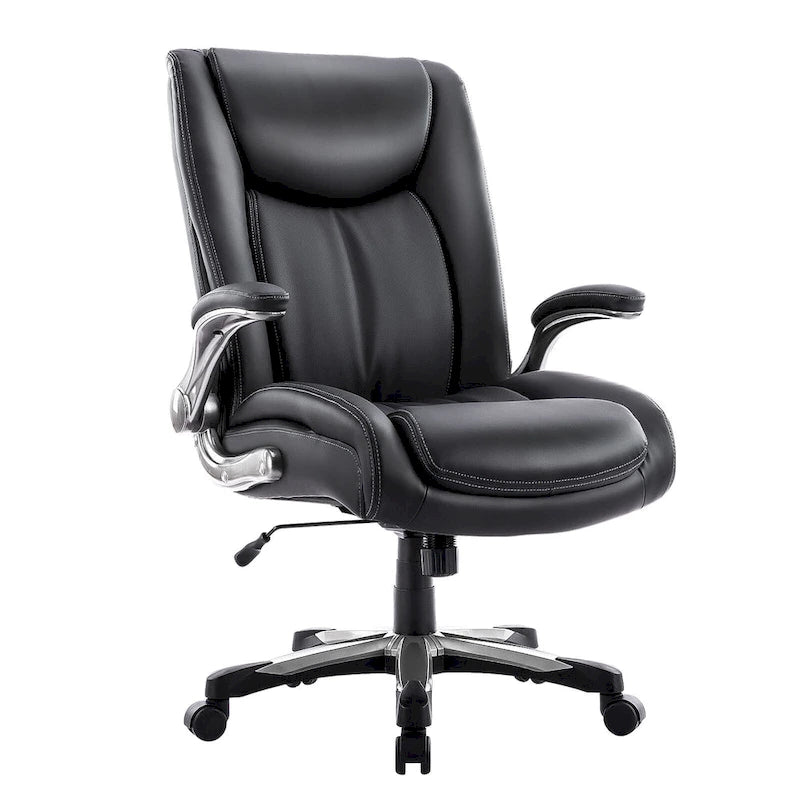 High Back Executive Office Chair Flip-Up Arms Wide Thick Seat Heavy Duty 400LBS