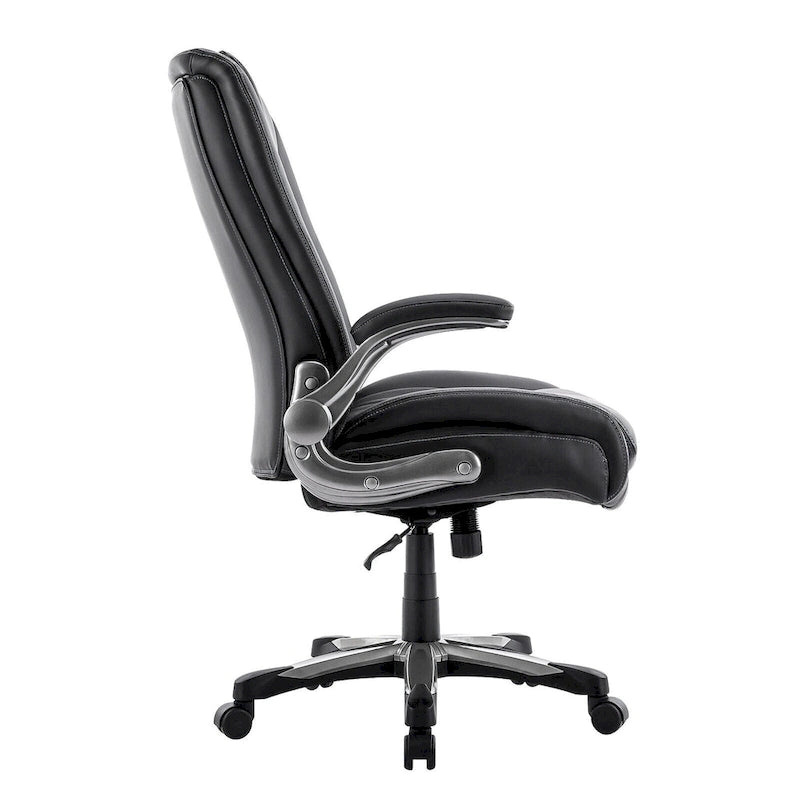 High Back Executive Office Chair Flip-Up Arms Wide Thick Seat Heavy Duty 400LBS