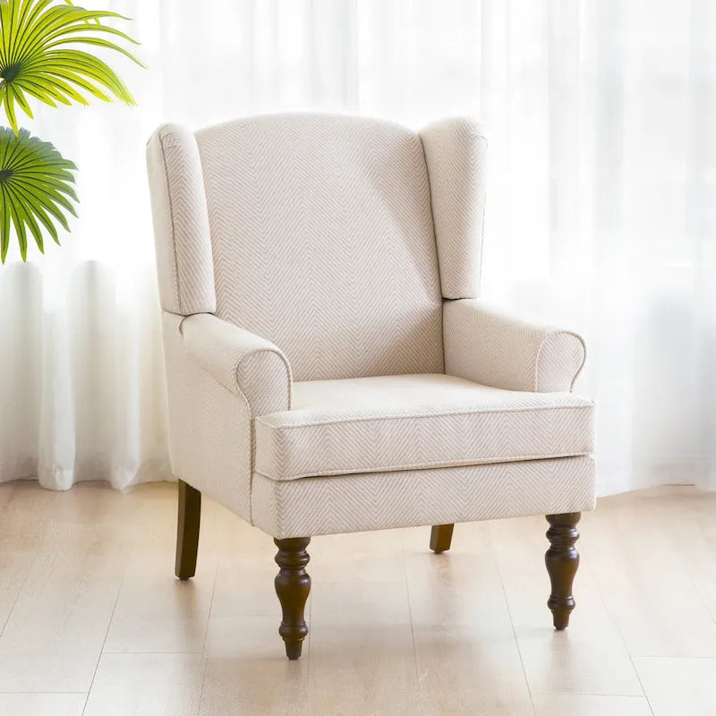 Accent Armchair with Turned Legs Set of 2 Blue/ Beige / Grey