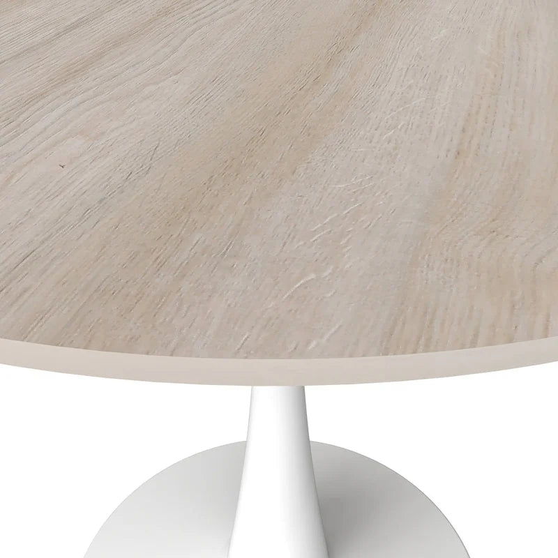 Round Dining Table for 4 with Sintered Stone Tabletop and Pedestal Base