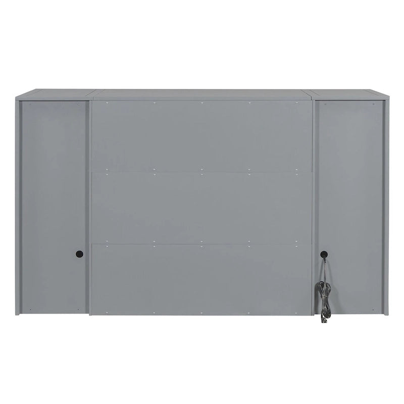 Full Size Murphy Bed with Drawers and High Stools